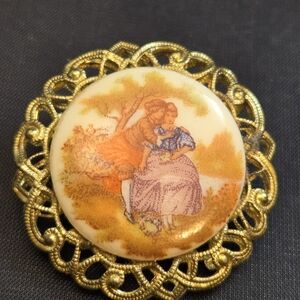 Vintage Western Germany Courting Couple Brooch